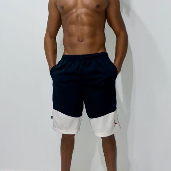 Jordan Vintage Basketball Dazzle Long Shorts Black White Mens Small - Picture 2 of 8